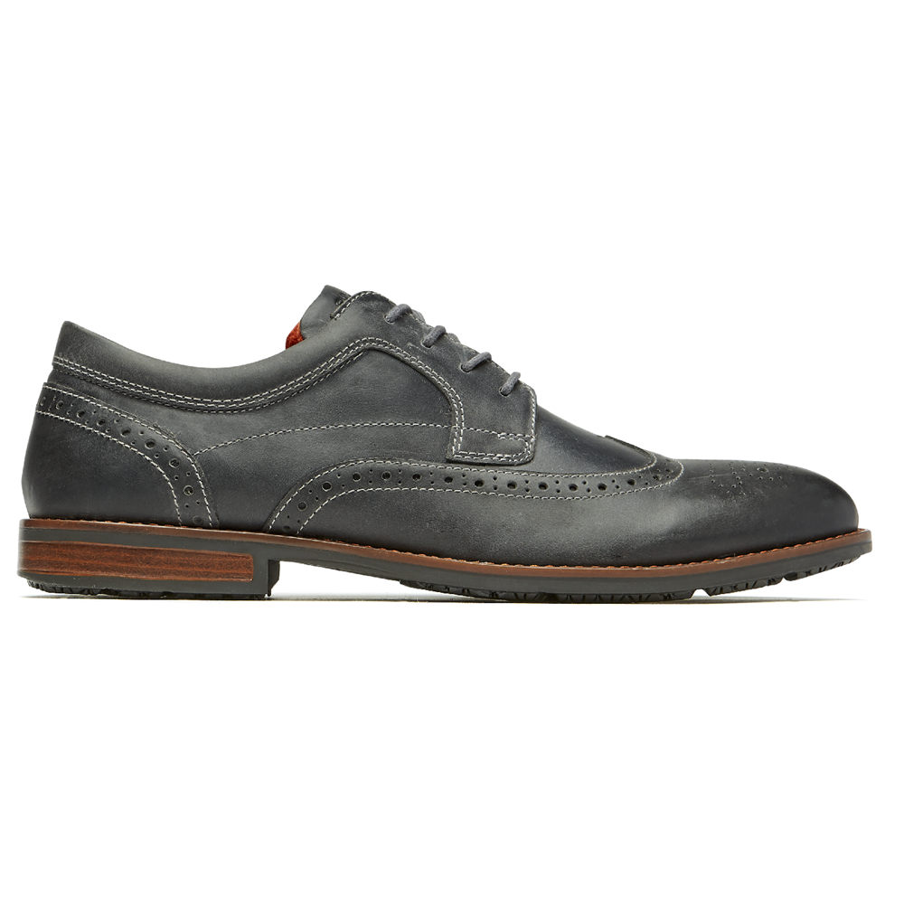 Rockport Singapore Mens Lace Up - Dustyn Wingtip Grey - XA1324750